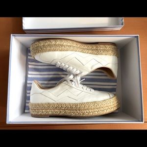 Stuart Weitzman- espadrille white leather sneaker